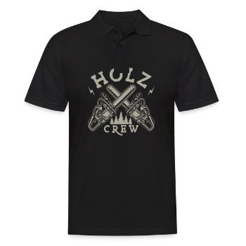Kettensäge Holz Crew Holzarbeiter Herren - Männer Poloshirt - Schwarz - Vorne - Kai (181cm)