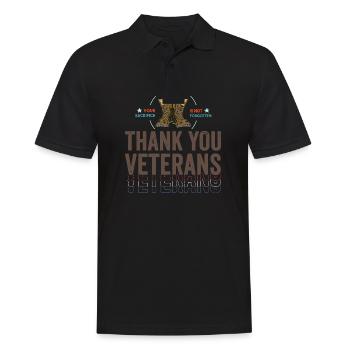 Patriotique MERCI AUX ANCIENS COMBATTANTS et aux soldats - Polo Homme - noir - Devant - Kai (181cm)