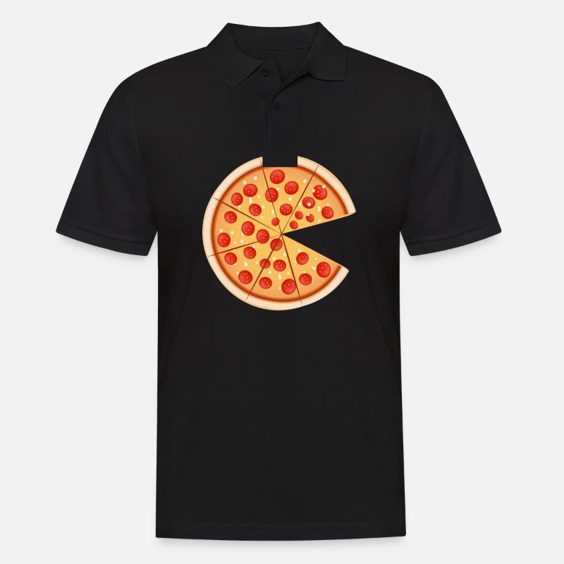 Pizza Dad Pizza slice - Männer Poloshirt - Schwarz