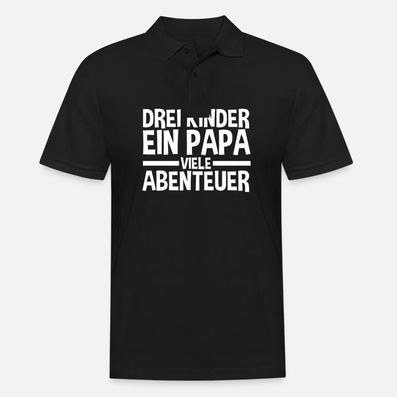 Papa Von 3 Kindern - Männer Poloshirt - Schwarz