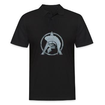 Casque Leonidas et symbole Sparta Lambda - Polo Homme - noir - Devant - Kai (181cm)