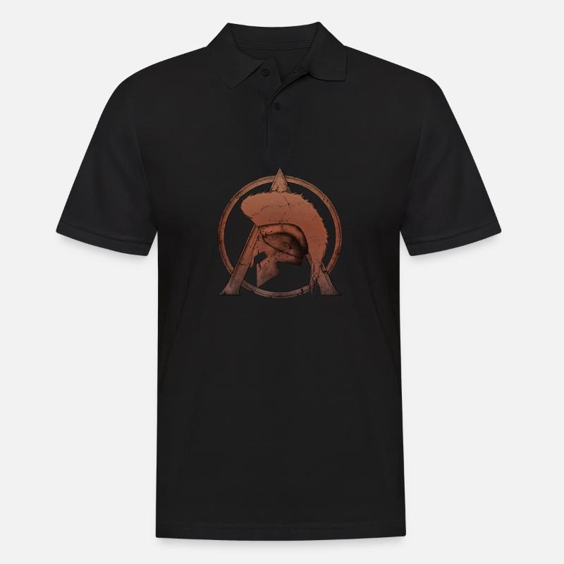 Leonidas Helm und Sparta Lambda - Männer Poloshirt - Schwarz