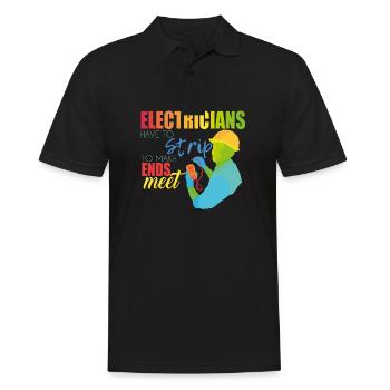 Électriciens - Polo Homme - noir - Devant - Kai (181cm)