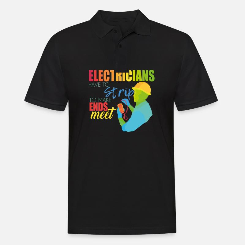 Elektriker - Männer Poloshirt - Schwarz