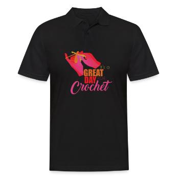 Häkeln - Männer Poloshirt - Schwarz - Vorne - Kai (181cm)