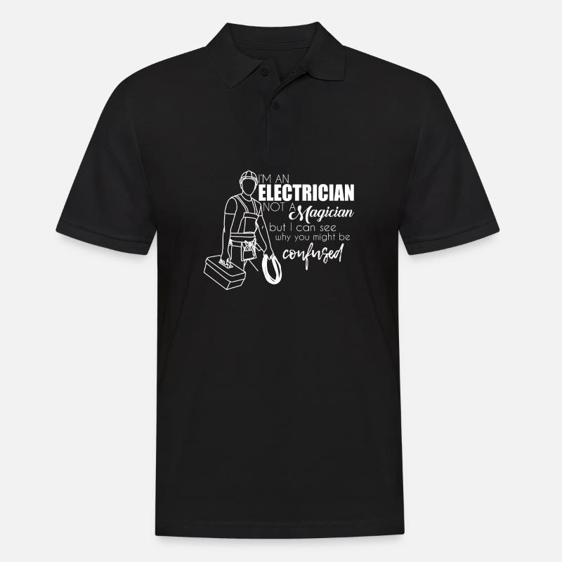 Elektriker - Männer Poloshirt - Schwarz