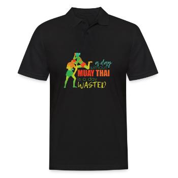 Muay Thai Arts Martiaux Boxe Thaïlandaise Kickboxing Sports - Polo Homme - noir - Devant - Kai (181cm)