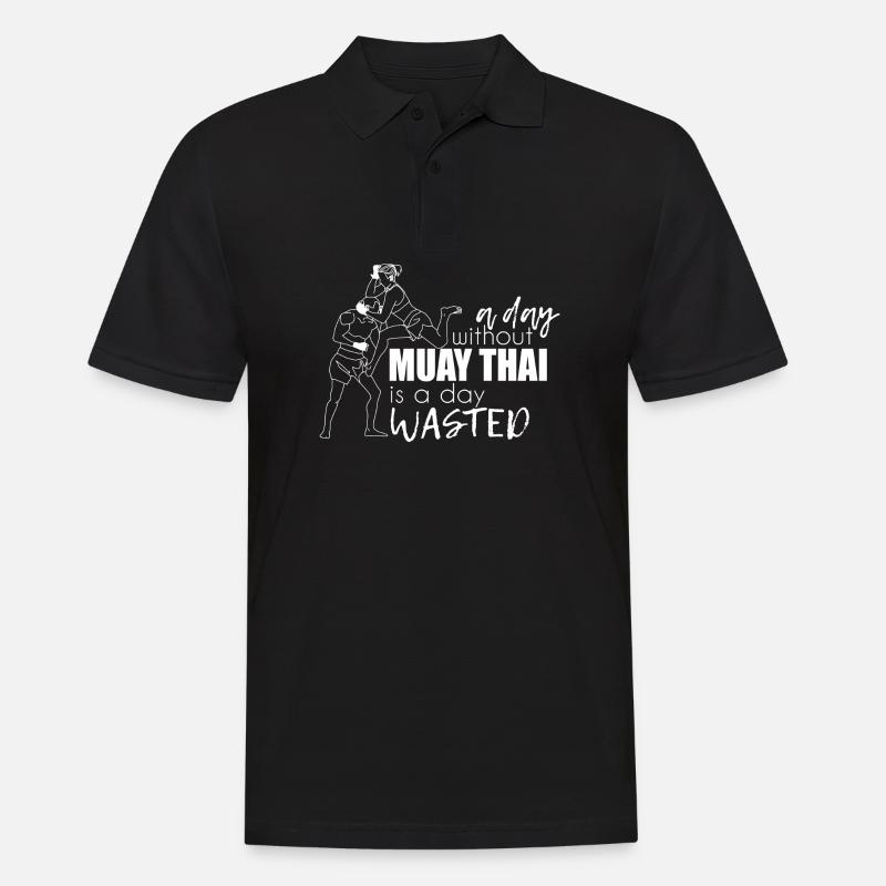Muay Thai - Männer Poloshirt - Schwarz