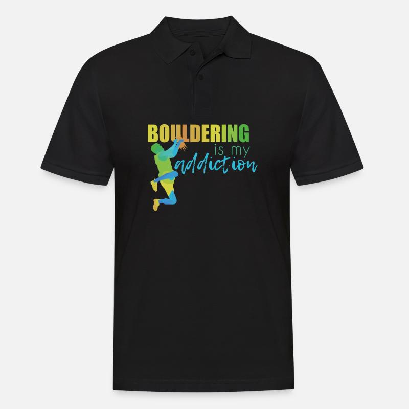 Bouldern - Männer Poloshirt - Schwarz