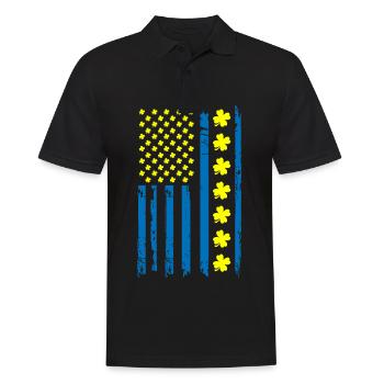 Ukraine Amérique Drapeau Cloverleaf - Polo Homme - noir - Devant - Kai (181cm)