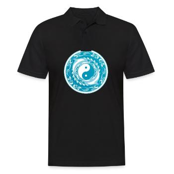 Yin Yang Delfine - Männer Poloshirt - Schwarz - Vorne - Kai (181cm)