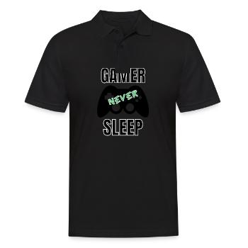 Gamer never sleep - Polo Homme - noir - Devant - Kai (181cm)