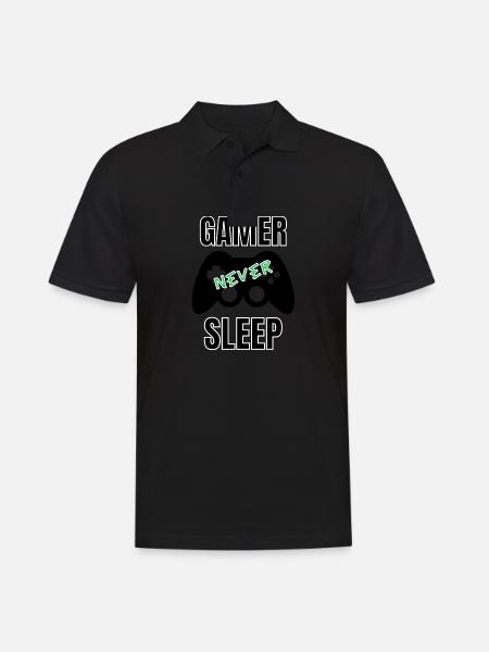 Gamer never sleep - Men's Polo Shirt - black