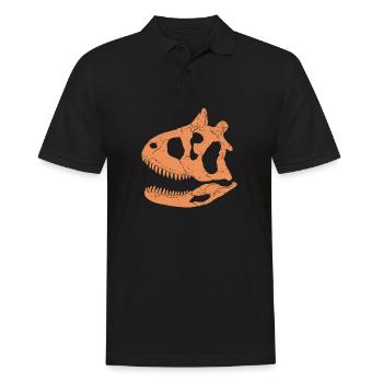 Carnotaurus Fossil Schädel - Männer Poloshirt - Schwarz - Vorne - Kai (181cm)