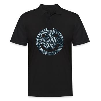 Emoji lachen blau - Männer Poloshirt - Schwarz - Vorne - Kai (181cm)