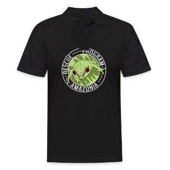 Red-eyed Coqui Frog Rainforest Protection #3045 - Männer Poloshirt - Schwarz - Vorne - Kai (181cm)