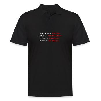 Il marchait sur l'eau - poème - Polo Homme - noir - Devant - Kai (181cm)