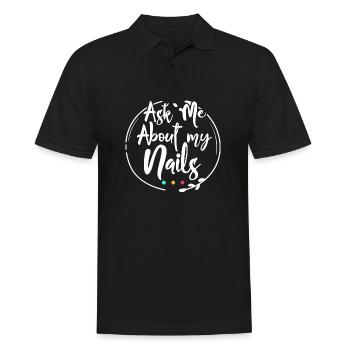 Ask me about my nails - Männer Poloshirt - Schwarz - Vorne - Kai (181cm)