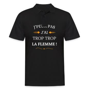 Ich kann nicht, ich bin zu faul - Männer Poloshirt - Schwarz - Vorne - Kai (181cm)