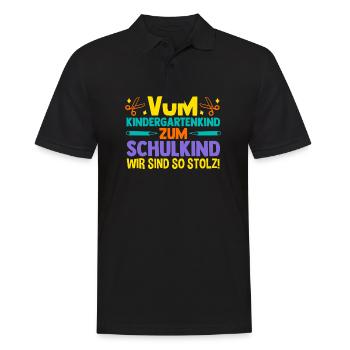 Eltern Schulkind Grundschule Erste Klasse Einschul - Männer Poloshirt - Schwarz - Vorne - Kai (181cm)