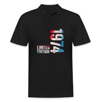 1974 Limitiertes Geburtstagsgeschenk 1974 - Männer Poloshirt - Schwarz - Vorne - Kai (181cm)