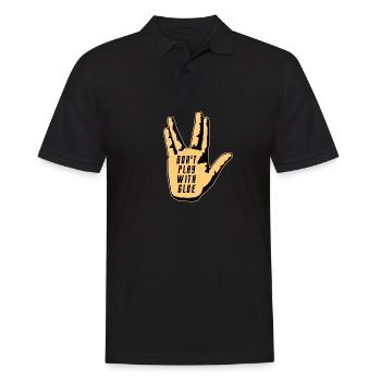 DON'T PLAY WITH GLUE ! (cinéma, film, série, geek) - Polo Homme - noir - Devant - Kai (181cm)