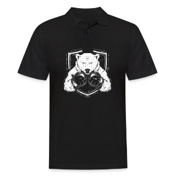 Polar Bear Polar Bear Boxer Martial Arts MMA - Men's Polo Shirt - black - Front - Kai (181cm)