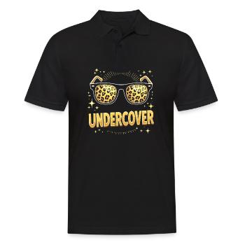 Funny Sunglasses and Undercover Speech Costume - Men's Polo Shirt - black - Front - Kai (181cm)