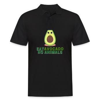 Eat Avocado no Animals - Männer Poloshirt - Schwarz - Vorne - Kai (181cm)