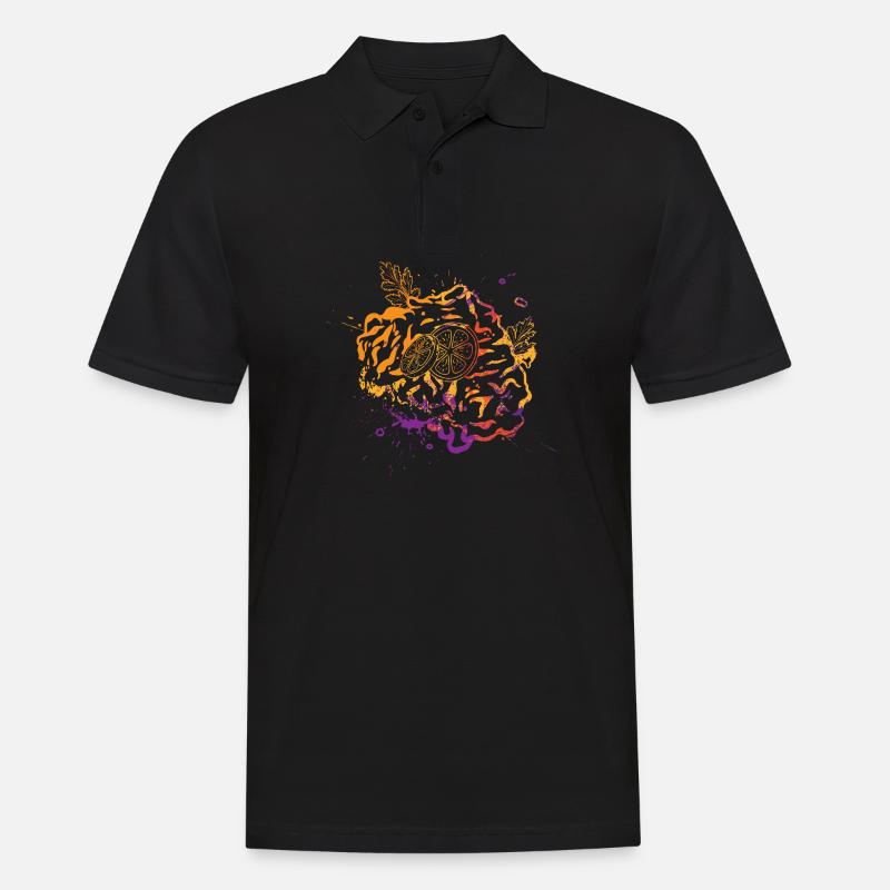 Buntes Schnitzel - Männer Poloshirt - Schwarz