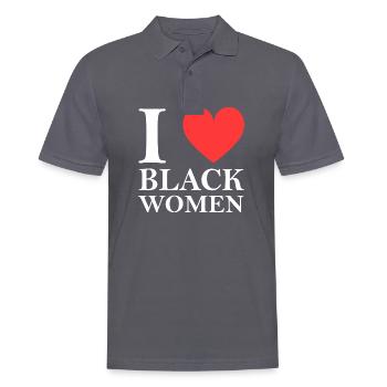 J'aime les femmes noires - Polo Homme - charbon - Devant - Nico (186cm)