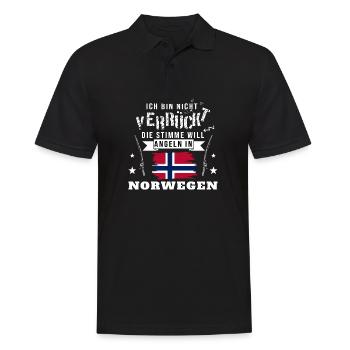 Verrückt nach Norwegen - Männer Poloshirt - Schwarz - Vorne - Kai (181cm)