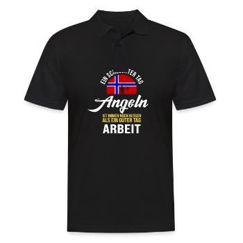 Angeln ein guter Tag - Männer Poloshirt - Schwarz - Vorne - Kai (181cm)