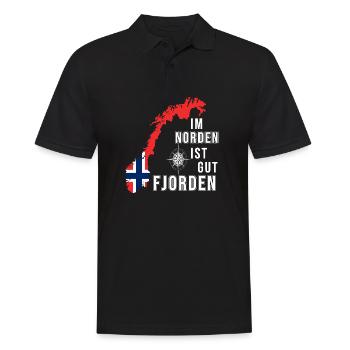 im Norden ist gut Fjorden 2 - Männer Poloshirt - Schwarz - Vorne - Kai (181cm)