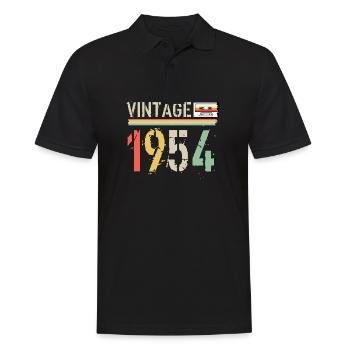 Vintage cassette1954 - Men's Polo Shirt - black - Front - Kai (181cm)