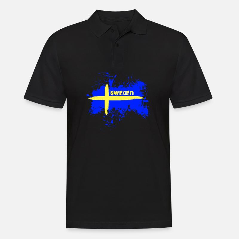 Schweden Flagge/Fahne - Männer Poloshirt - Schwarz