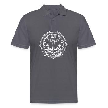Bateau d’ancre Navire Nautique - Polo Homme - charbon - Devant - Nico (186cm)