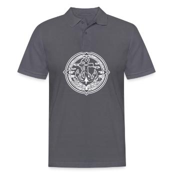 Bateau d’ancre Navire Nautique - Polo Homme - charbon - Devant - Nico (186cm)