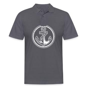 Bateau d’ancre Navire Nautique - Polo Homme - charbon - Devant - Nico (186cm)