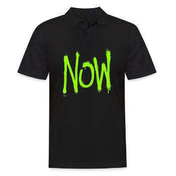 Now - Männer Poloshirt - Schwarz - Vorne - Kai (181cm)