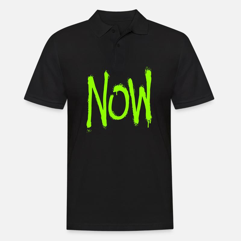 Now - Männer Poloshirt - Schwarz