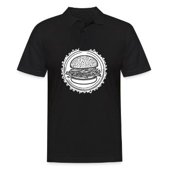 Hamburger Burger Fastfood Grillen Cheeseburger - Männer Poloshirt - Schwarz - Vorne - Kai (181cm)