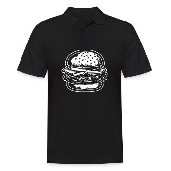Hamburger Burger Fastfood Grillen Cheeseburger - Männer Poloshirt - Schwarz - Vorne - Kai (181cm)