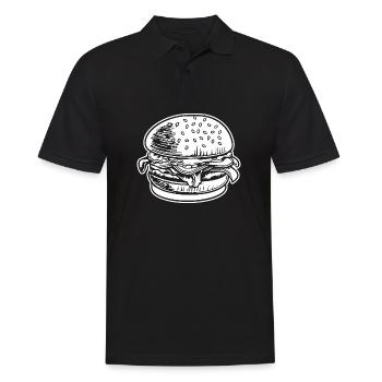 Hamburger Burger Fastfood Grillen Cheeseburger - Männer Poloshirt - Schwarz - Vorne - Kai (181cm)