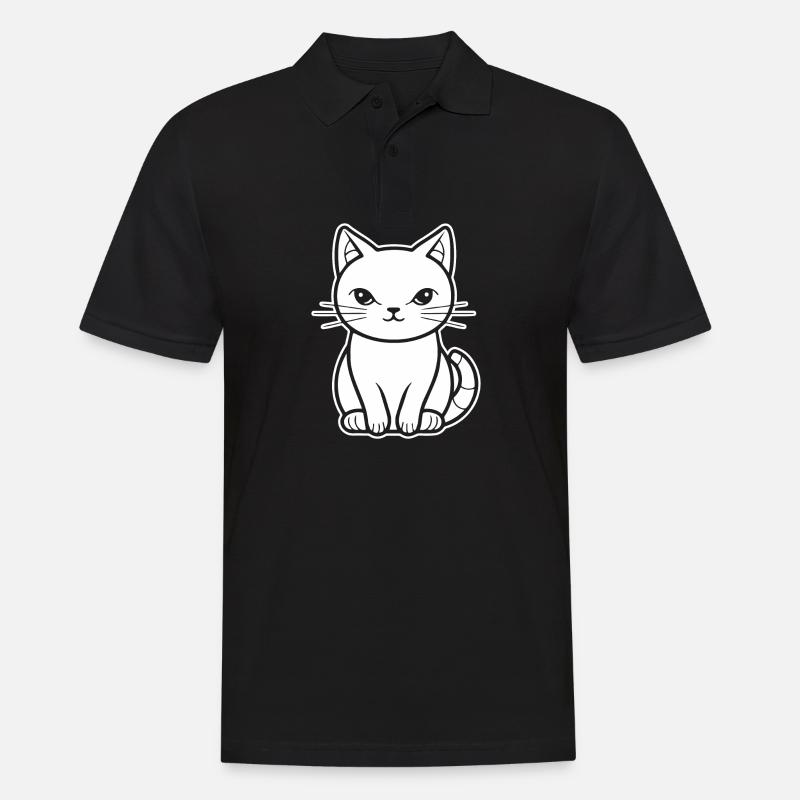 Chat chaton chaton dame - Polo Homme - noir