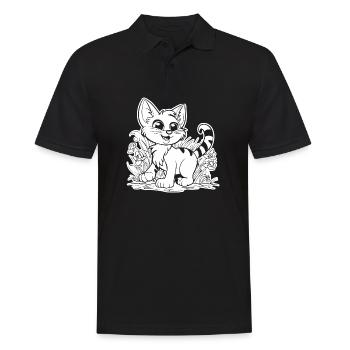 Cat Cat Kitten Cat Lady - Men's Polo Shirt - black - Front - Kai (181cm)
