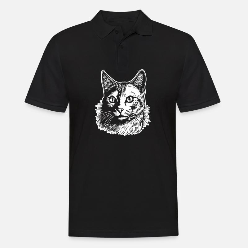 Katze Katzen Kätzchen Katzendame - Männer Poloshirt - Schwarz