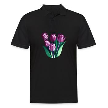 Blumen Blumenstrauß Floristik - Männer Poloshirt - Schwarz - Vorne - Kai (181cm)