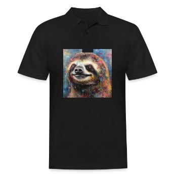 Modern & Colourful Sloth Wall Art by Bodhi - Men's Polo Shirt - black - Front - Kai (181cm)