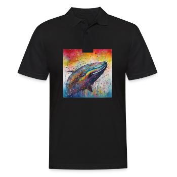 Modern & Colourful Whale Wall Art by Bodhi - Men's Polo Shirt - black - Front - Kai (181cm)